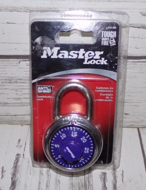 Master Lock Purple Dial Combination Padlock No. 1514D New In Package Made In USA