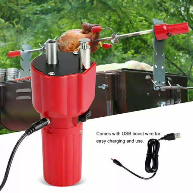 5V Rotator Grillmotor Motor BBQ Grillspieß Spießantrieb Spießdreher USB Kabel se
