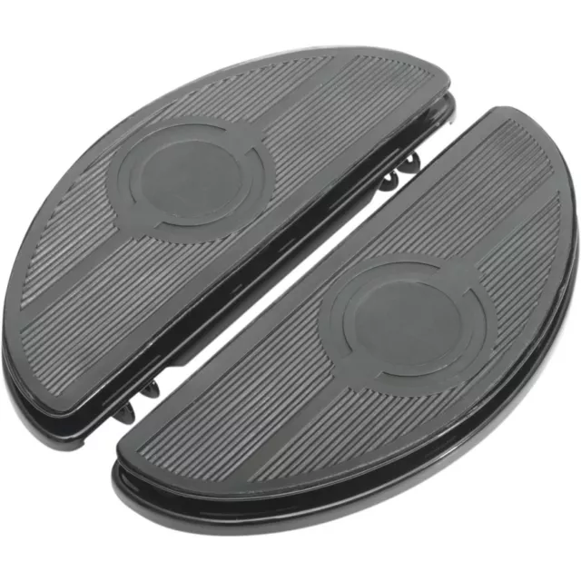 Black Half-Moon Floorboards With Vibration Isolators For Harley-Davidson