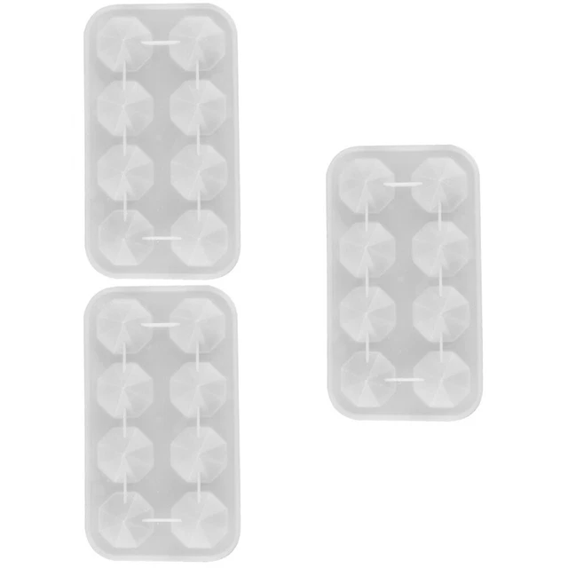 STAMPO DIAMANTATO GEL di silice bianco 3 pezzi stampi fai da te fusione resina EUR 12,76