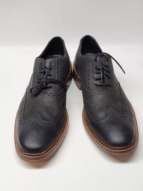 COLE HAAN MENS Shoes Black Leather Wingtip Oxfords Dress Casual Size 10 ...