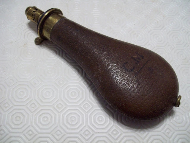 Ancienne Poire à Plombs Ou à Poudre De Chasse - Cuir - Fabrication Française