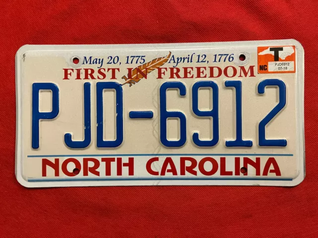 North Carolina License Plate PJD-6912 Crafts / Collect / VTG / Specialty Expired