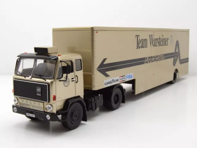 Volvo F89 1981 Transportador de Carrera Equipo Warsteiner Flechas Beige Coche 1: