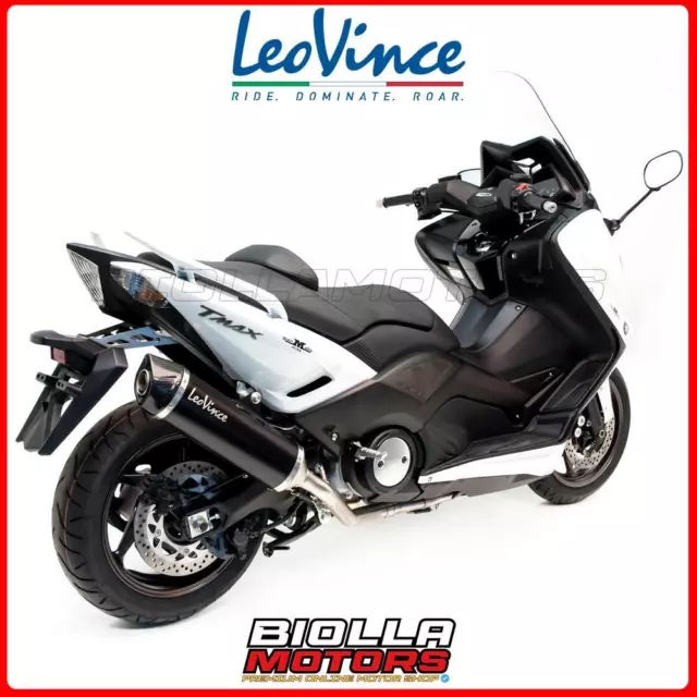 14000 Terminale Completo Leovince Yamaha T-Max 530 2015 - Nero Stainless Steel E