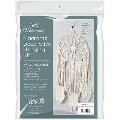 Solid Oak Macramé Colgante Kit-Mandala Dreamcatcher