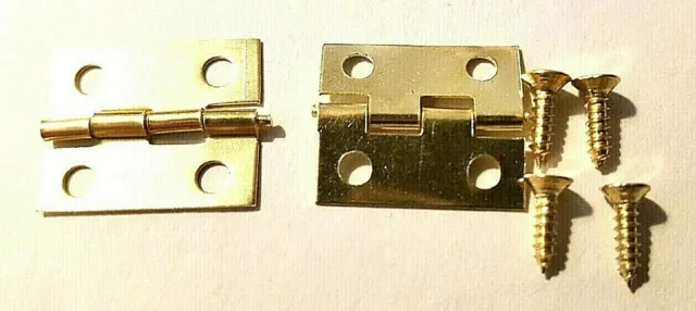 Hinges 17mm x 15mm With  Screws Jewellery Box Lid Dolls House Free Post 2