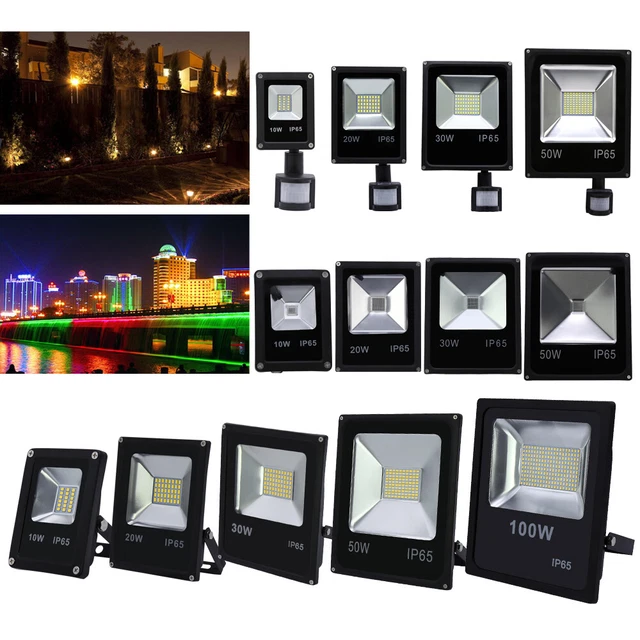 10-100W LED Flutlicht Fluter Scheinwerfer Strahler Baustrahler Lampe Außen IP65