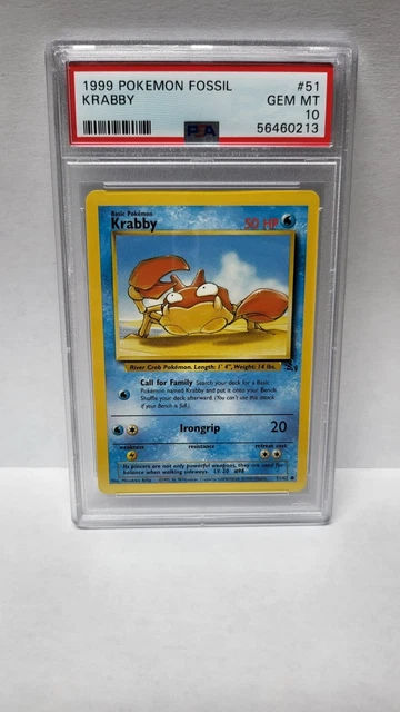 KRABBY 51/62 FOSSIL Slash Symbol Error Rare Misprint Pokemon Card $150.00 - PicClick KRABBY 51/62 FOSSIL Slash Symbol Error Rare Misprint Pokemon Card $150.00 - PicClick