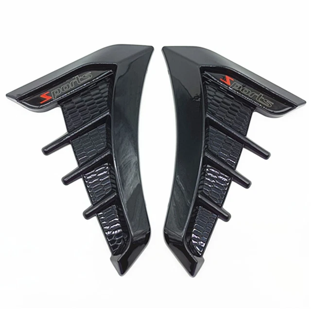 Car Fender Side Wing Stickers Air Flow Grille Intake Vent Cover Trim ABS Plastic