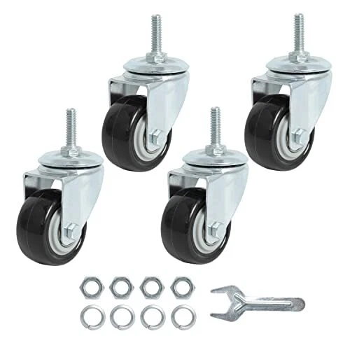 Finnhomy Stem Caster Wheels 2 Inch Heavy Duty Threaded Swivel Casters 1/4" - ...