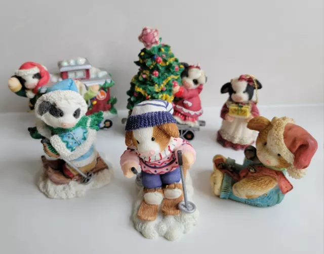 Marys Moo Moos  "Christmas" Collection  ( Set Of 6 Figurines )