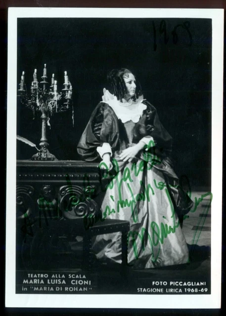 LIRICA-AUTOGRAFO-SOPRANO-MARIA LUISA CIONI-Firenze 1923-2016