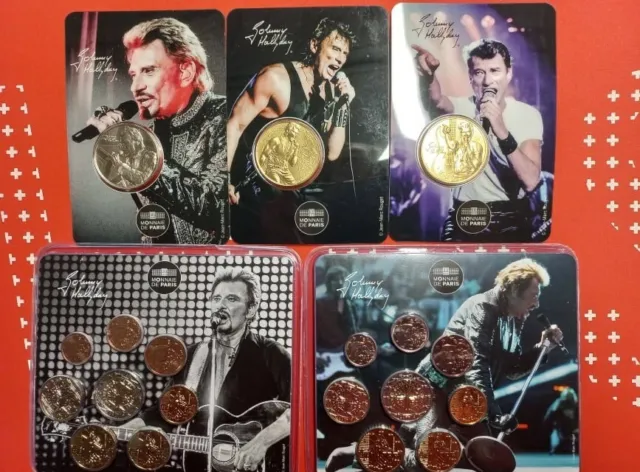 lot complet johnny hallyday minisets + minis medailles 2019 monnaie de paris