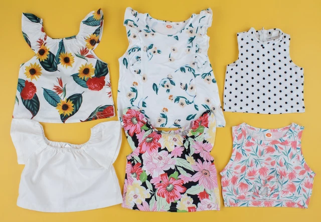 Shein Baby Girls Top Bundle Joblot x 6 Multicoloured Flowers 12-18 18-24 Months