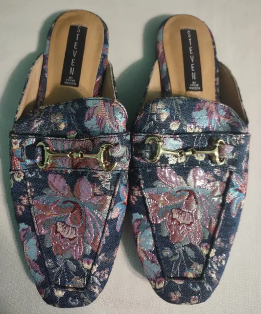 Steven By Steve Madden Womens Floral RAZZI-E Slip On Mule Shoes Sz 8.5 M