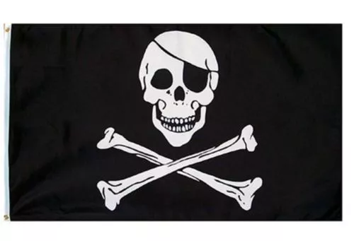 3X5 Jolly Roger Pirate Eye Patch Skull Crossbones Flag 3'x5' Banner USA SELLER