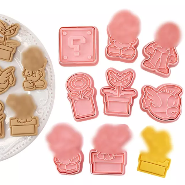 Mario Set Di Formine,8PCS Biscotti Plastica Stampi Per Torte Natalizie A