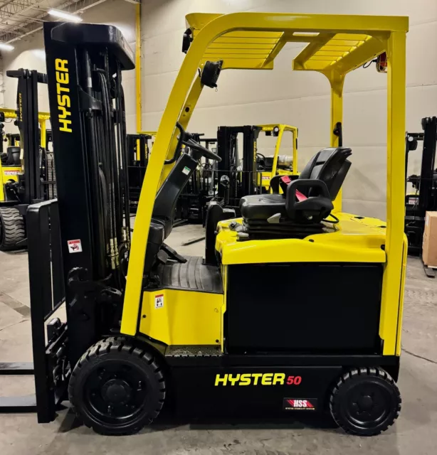 2021 Hyster E50XN 5000 LB 3 Stage Mast Electric Cushion Forklift 783 Hours