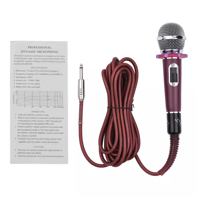 Dynamic Handheld Cardioid Condenser Microphone Wired Mic 4.5m/15ft Cable U4L9 2