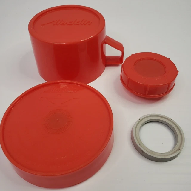VINTAGE ALADDIN 1 Quart Thermos Red Cup Lid Stopper For Plastic Thermos