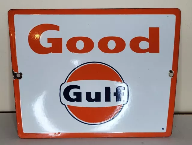 "Good" Gulf Single Sided Porcelain Pump Plate Trapezoid Shaped -14804-Sd