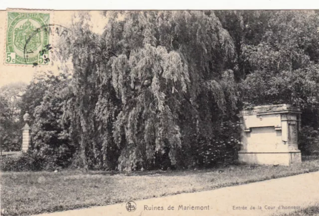 CPA BELGIQUE BELGIUM MARIEMONT ruines entrée de la cour d'honneur timbrée