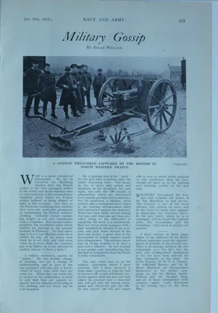 1915 Ww1 Article & Pics German Field Gun Captured Caterpillar Army Transport