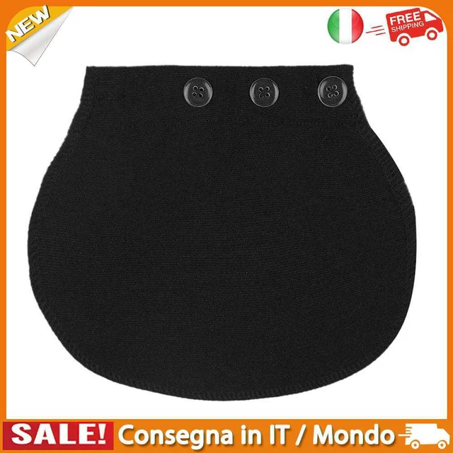 IT Maternity Pregnancy Waistband Belt Adjustable Waist Extender Button (Black)