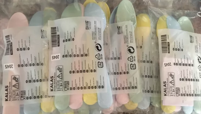 10 cuillères neuves scellées Ikea Kalas 4 pièces pour enfants couleurs pastel poignée conviviale sans BPA
