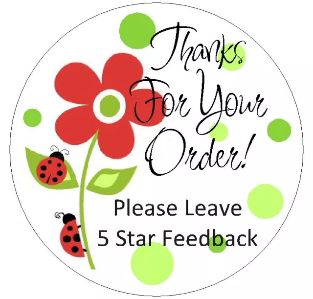 FLOWER & LADYBUGS - Round DSR Seller Labels!