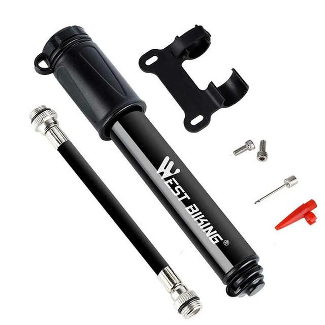 Pompe à Fourche VTT Haute Pression 300 PSI - Alliage Aluminium, écran Numérique, Valve US/FR, Sac Inclus