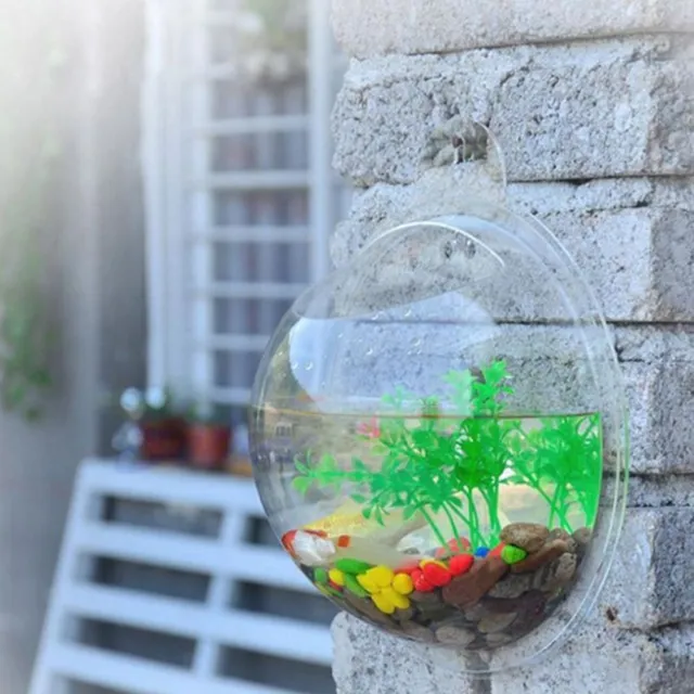New Creative Acrylic Hanging Wall Mount Fish Tank Bowl Vase Aquarium Pot Bowl