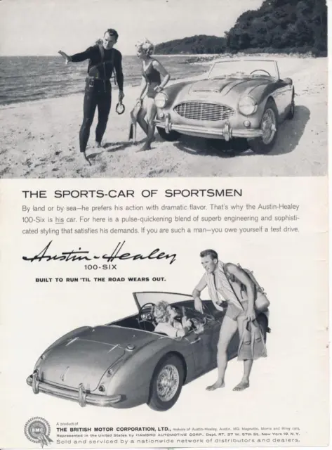 Magazine Ad - 1959 - Austin-Healy 100-SIX - Beach