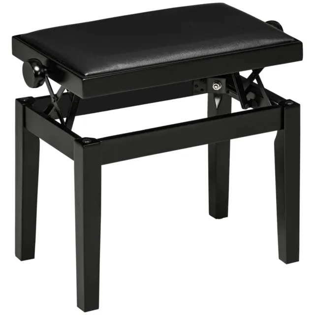 Klavierbank-Sitz-Hocker- schwarz-hochglanz,höhenverstellbar,mit Notenfach