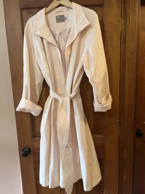 asos Trench Coat Midi Length Belted Pale Pink  Lined  Dramatic Drape Elegant 12 3
