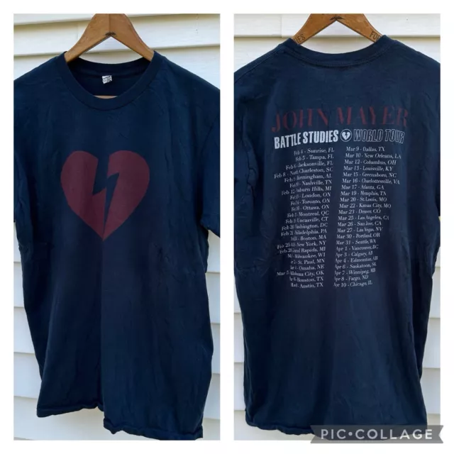 John Mayer 2010 Battle Studios Mens Medium Tee Concert Rock Tour Rare Shirt