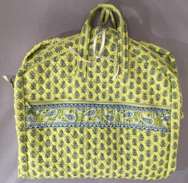 Vera Bradley Daisy Daisy Quilted Garment Bag Soft Hanging Luggage Retired Green