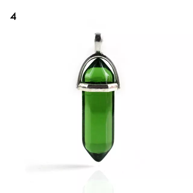 Natural Quartz Crystal Healing Point Chakra Cut Gemstone Pendant Reiki Necklace 8