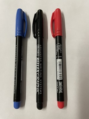 6x COLORI Assortiti Penne MARCATORE CD/DVD LEGNO PALLINA DA GOLF sbavare prova Punta Media 