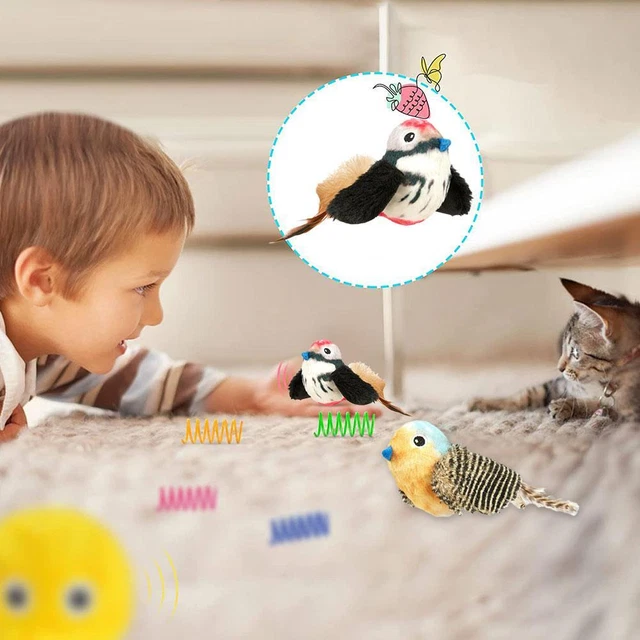 Cat Toys Chirping Birds Interactive Cat Kicker Lifelike Exercise Indoor Cat Y6C9