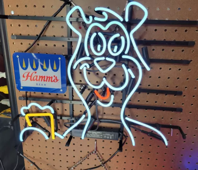 Hamm's Beer Bear 20"x16" Neon Light Sign Lamp Wall Decor Bar Party Cluc Open Pub