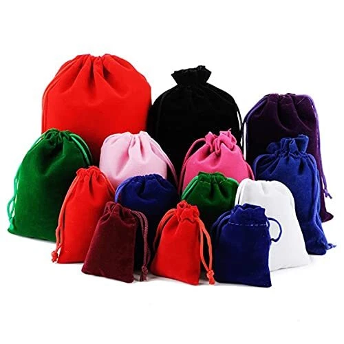 Snadulor - 25 bolsas de joyería suaves de franela de terciopelo de lujo con