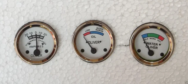 Oliver Tractor Temp + Oil + Ampere Gauges – Super 44,55,66,77,88,440,660...