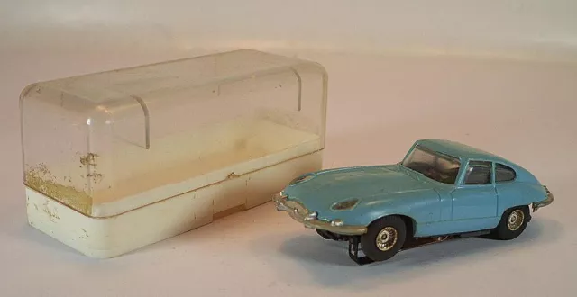 Slot Car Faller AMS Nr. 5653 Jaguar E Typ1 hellblau Flachankermotor OVP #303