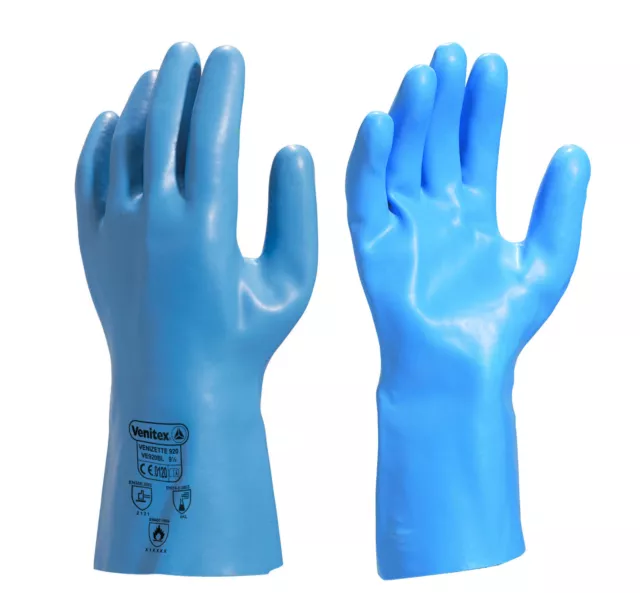 Delta Plus Venitex VE920BL Venizette 920 Bleu Latex Chimique Résistant Gants