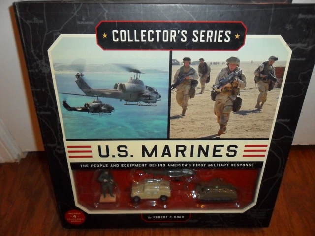 Collectors Series US Marines Illustrated Photograph Book & 4 Collectible Models