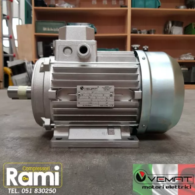 Motore elettrico monofase 2 HP / 1,5 kW 2800 giri VEMAT- Made in Italy -  Rami Compressori