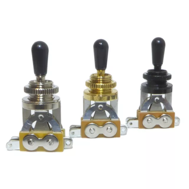 Guitar 3 way Toggle Switch, in Chrome, Black, or Gold. Electric, Rhythm, Treble