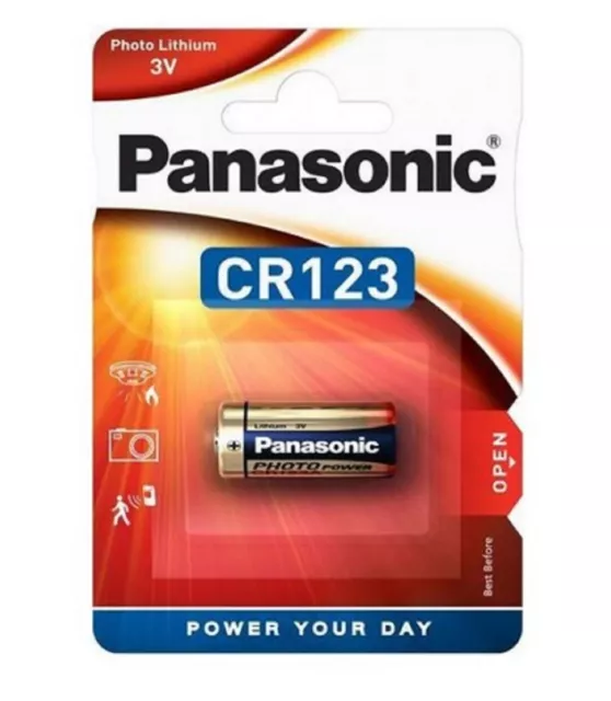 1 x Panasonic CR123A Foto Lithium CR123 Knopfzelle Batterie 3V im 1er Blister